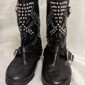 Zara Woman Black Leather Ankle Moto Boots US size 6 EU 36 - 5152/101/040